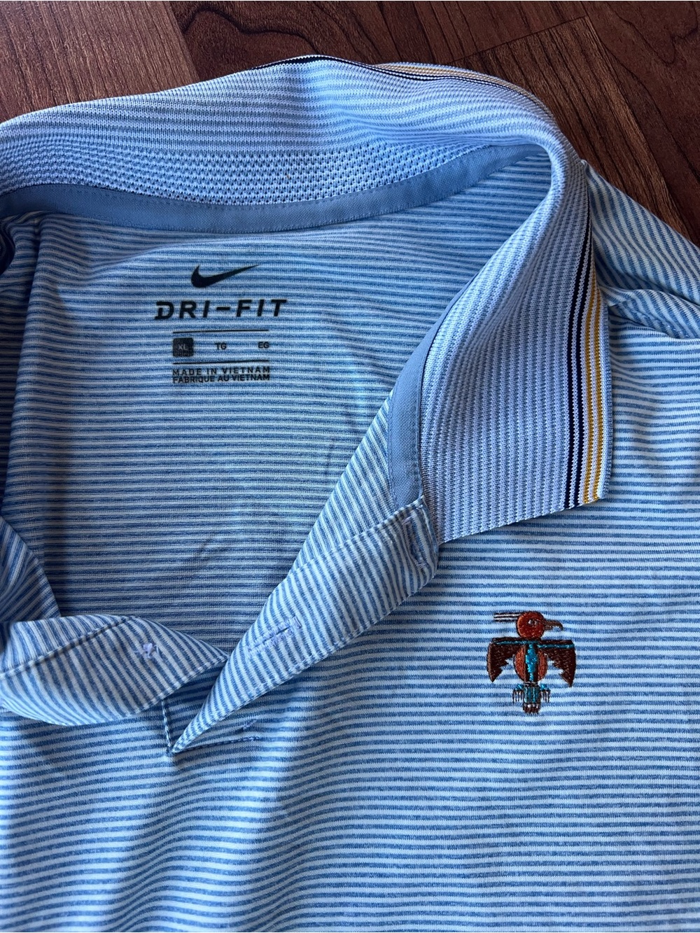 Nike Dri-FIT Vapor Thunderbird Country Club Golf Polo Men’s XL Blue Stripe